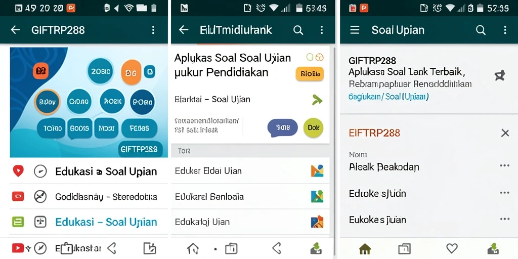 Tampilan antarmuka aplikasi GIFTRP288 untuk Soal Ujian.
