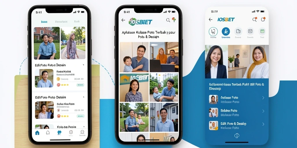 Tampilan antarmuka aplikasi IOSBET untuk Kolase Foto yang menarik dan fungsional.