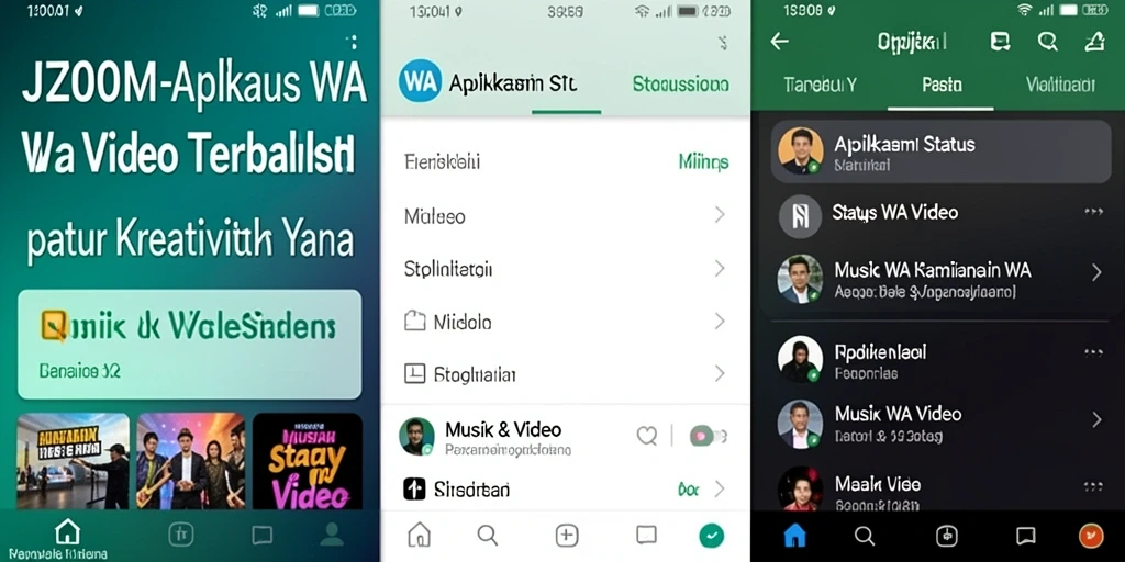 Antarmuka J200M yang menarik untuk Status WA Video.