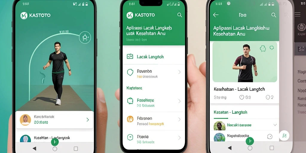 Antarmuka KASTOTO yang intuitif menampilkan laporan langkah harian.